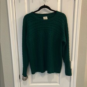 Green Cable Knit Sweater